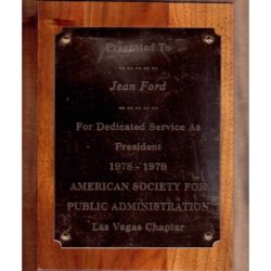 1979 Jean Ford – American Society for Public Administration